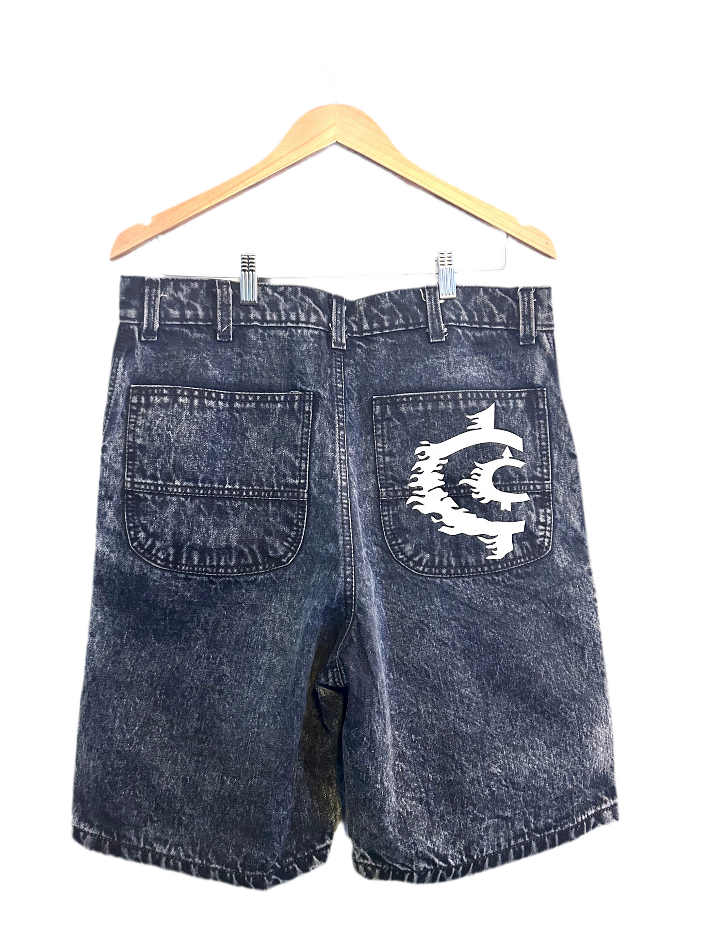 CC rhinestone jorts